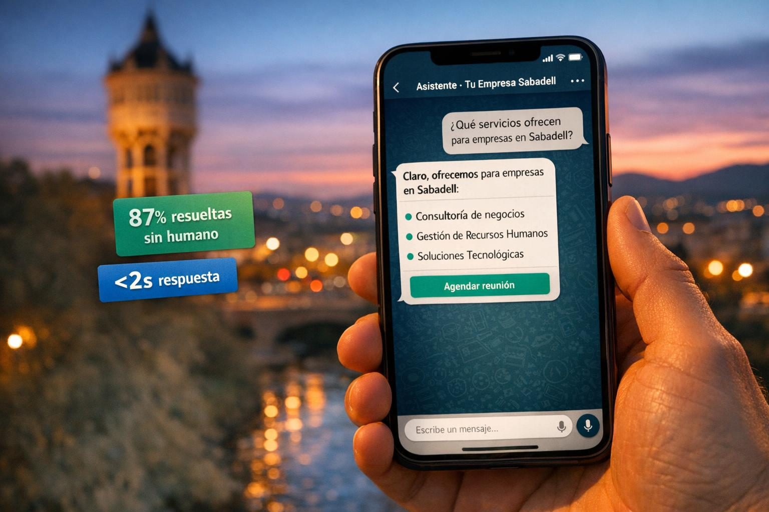 Chatbots IA en Sabadell — Chatbots con IA para Empresas en Sabadell — Atención 24/7